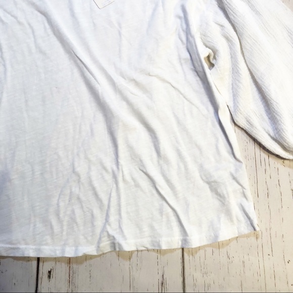 Velvet by Graham & Spencer by Anthropologie white elbow length sleeve top medium - Picture 3 of 6